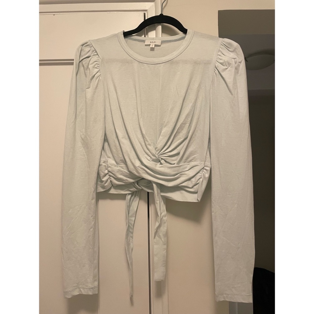 A.L.C. Seafoam Cropped Longsleeve Tee